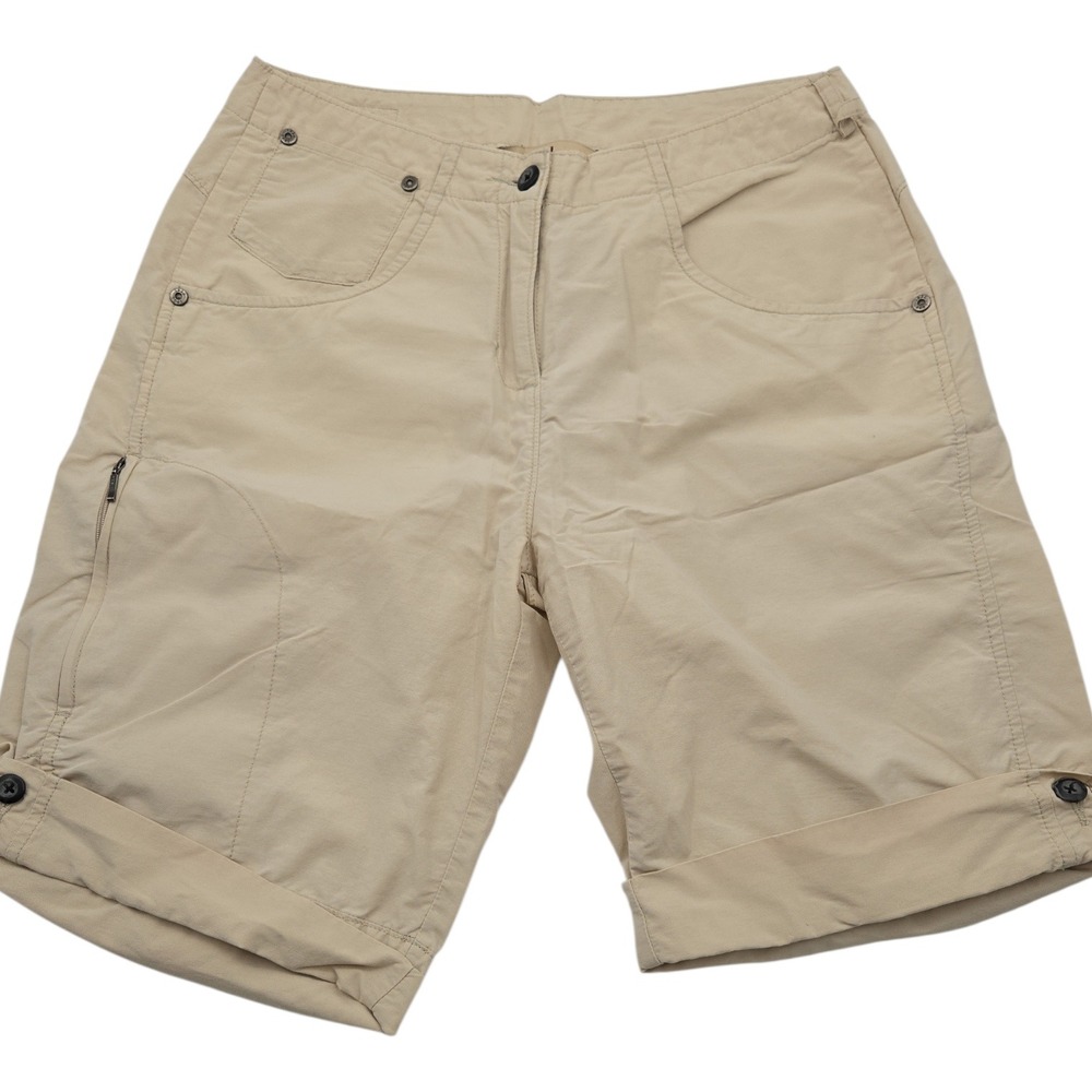 Vintage Woolrich Womens Cargo Shorts Stone Beige Zip Pocket‎ Casual Lightweight